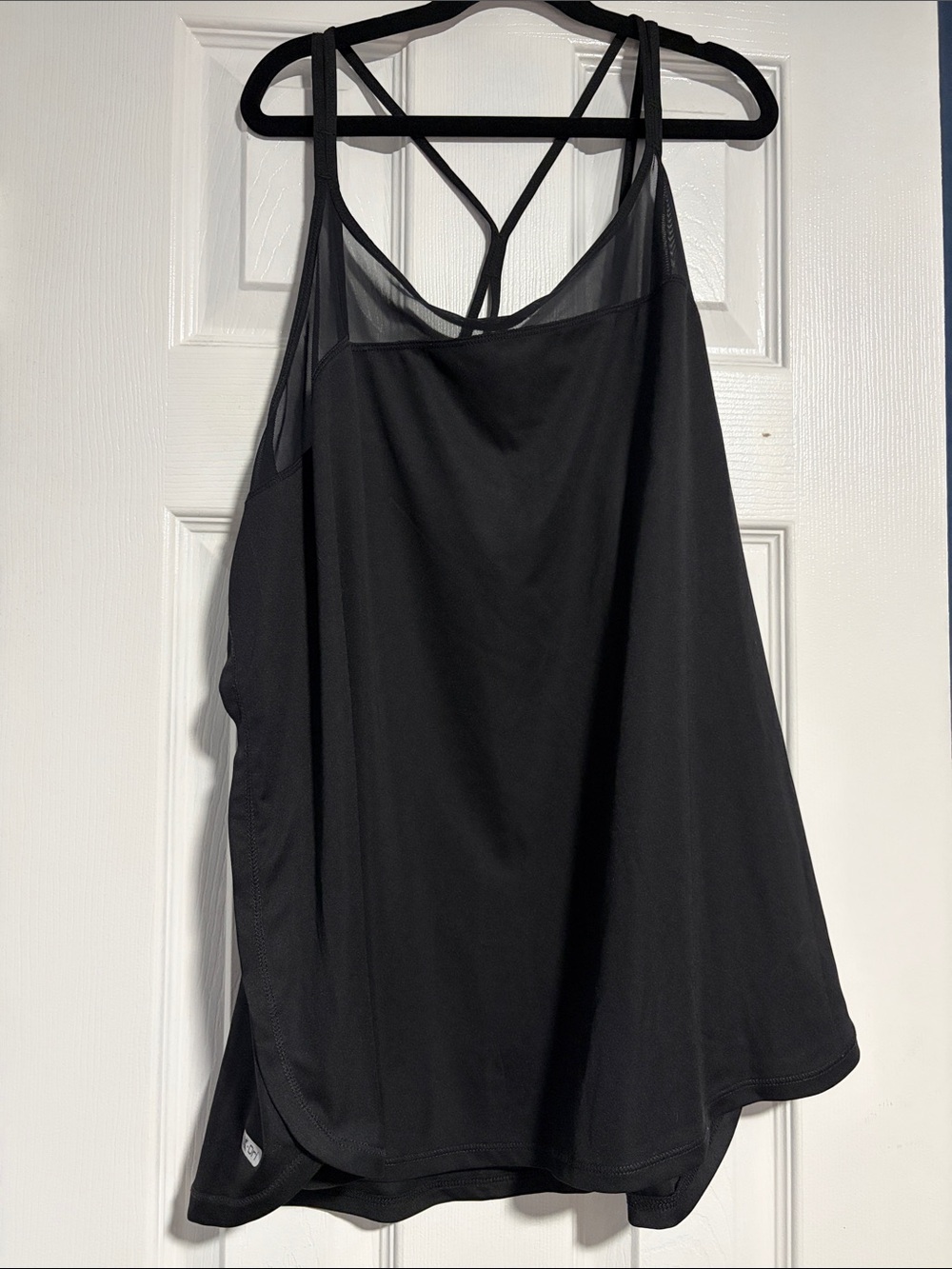 RBX Black Strappy Mesh-Back Tank Top